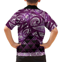 Matariki New Zealand Family Matching Tank Maxi Dress and Hawaiian Shirt NZ Niho Taniwha Maori New Year Purple Galaxy
