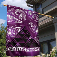 Matariki New Zealand Garden Flag NZ Niho Taniwha Maori New Year Purple Galaxy LT14 - Polynesian Pride