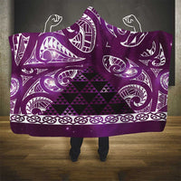 Matariki New Zealand Hooded Blanket NZ Niho Taniwha Maori New Year Purple Galaxy LT14 - Polynesian Pride