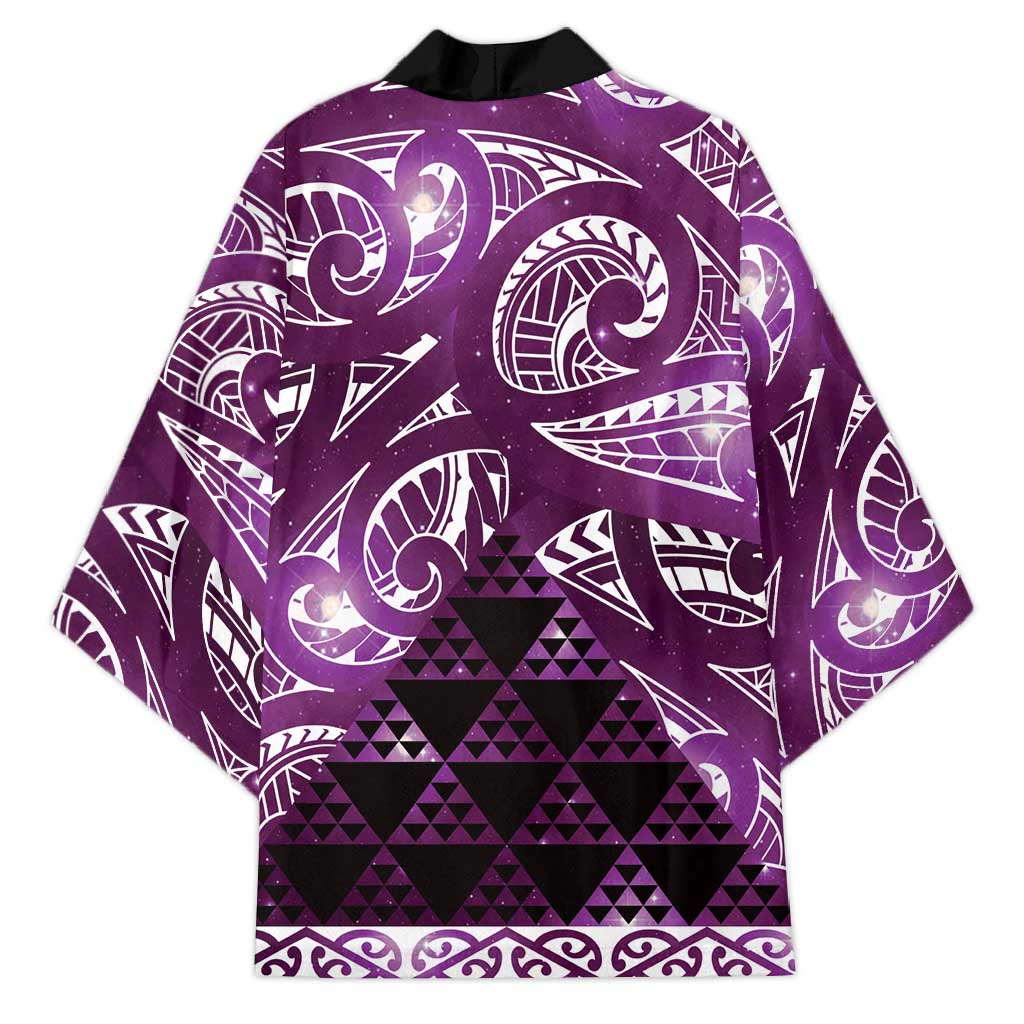 Matariki New Zealand Kimono NZ Niho Taniwha Maori New Year Purple Galaxy LT14 - Polynesian Pride