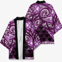 Matariki New Zealand Kimono NZ Niho Taniwha Maori New Year Purple Galaxy LT14 - Polynesian Pride