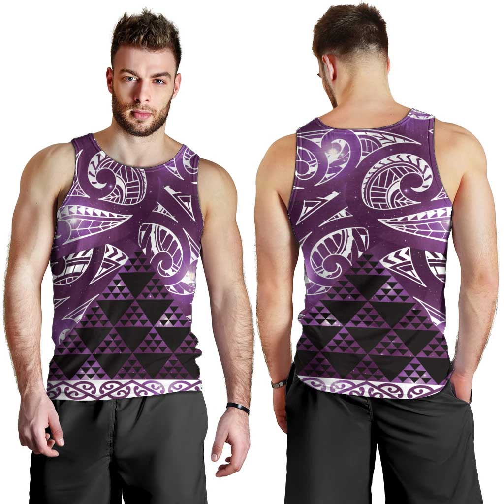 Matariki New Zealand Men Tank Top NZ Niho Taniwha Maori New Year Purple Galaxy LT14 - Polynesian Pride