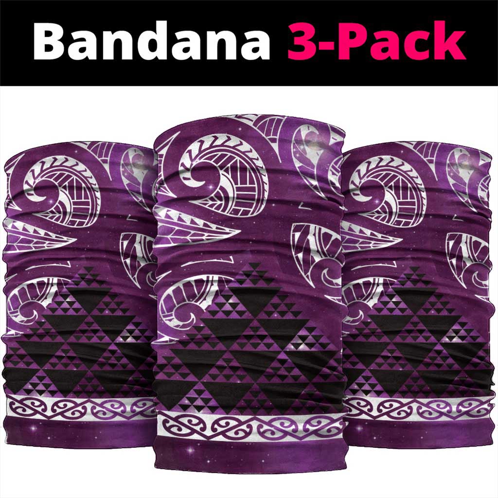 Matariki New Zealand Neck Gaiter NZ Niho Taniwha Maori New Year Purple Galaxy LT14 package One Size: 25*50cm Purple - Polynesian Pride