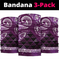 Matariki New Zealand Neck Gaiter NZ Niho Taniwha Maori New Year Purple Galaxy LT14 package One Size: 25*50cm Purple - Polynesian Pride