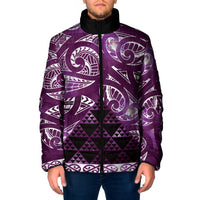 Matariki New Zealand Padded Jacket NZ Niho Taniwha Maori New Year Purple Galaxy LT14 Men Purple - Polynesian Pride