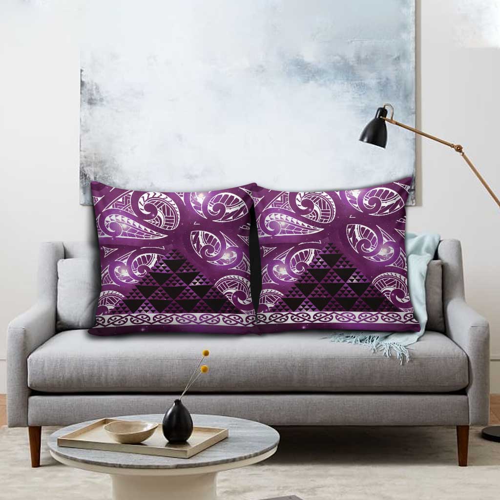 Matariki New Zealand Pillow Cover NZ Niho Taniwha Maori New Year Purple Galaxy