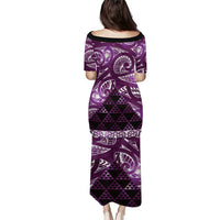 Matariki New Zealand Puletasi NZ Niho Taniwha Maori New Year Purple Galaxy LT14 - Polynesian Pride