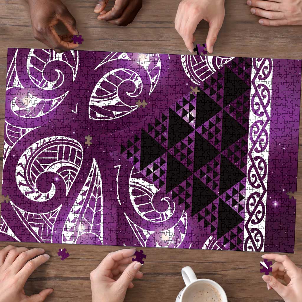 Matariki New Zealand Puzzle NZ Niho Taniwha Maori New Year Purple Galaxy LT14 - Polynesian Pride