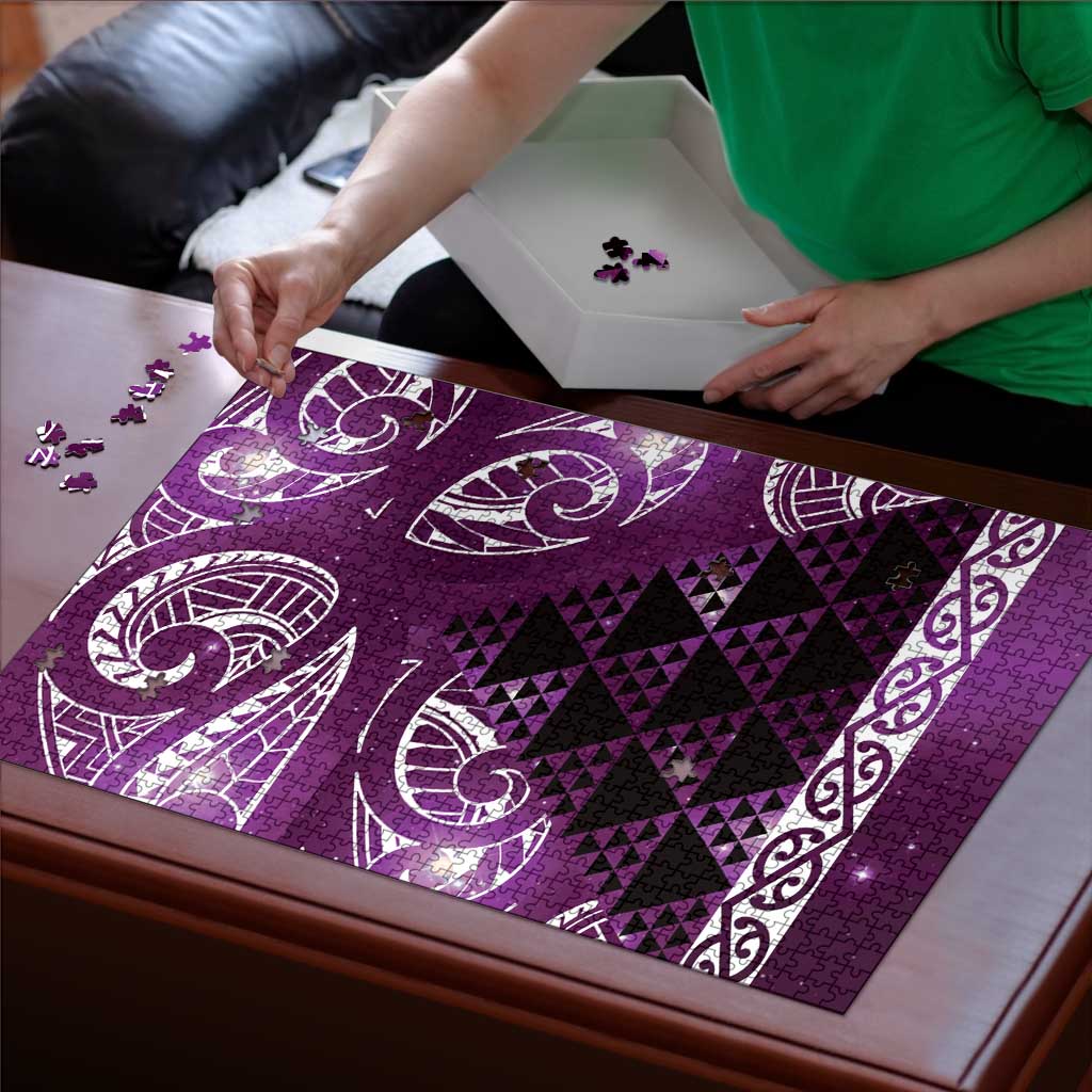 Matariki New Zealand Puzzle NZ Niho Taniwha Maori New Year Purple Galaxy LT14 - Polynesian Pride