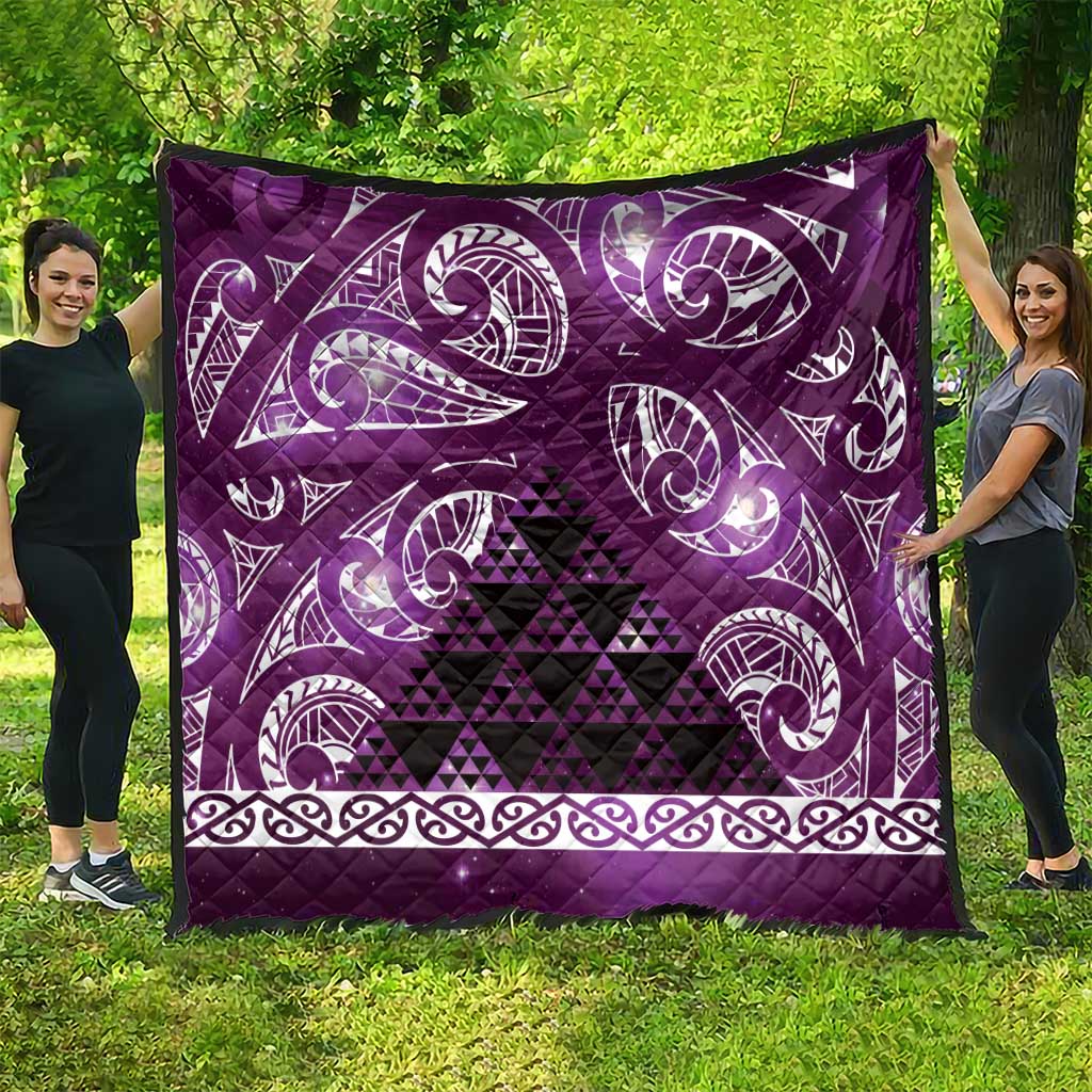 Matariki New Zealand Quilt NZ Niho Taniwha Maori New Year Purple Galaxy LT14 - Polynesian Pride