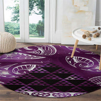 Matariki New Zealand Round Carpet NZ Niho Taniwha Maori New Year Purple Galaxy LT14 - Polynesian Pride