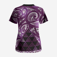 Matariki New Zealand Scrub Top NZ Niho Taniwha Maori New Year Purple Galaxy