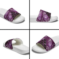 Matariki New Zealand Slide Sandals NZ Niho Taniwha Maori New Year Purple Galaxy
