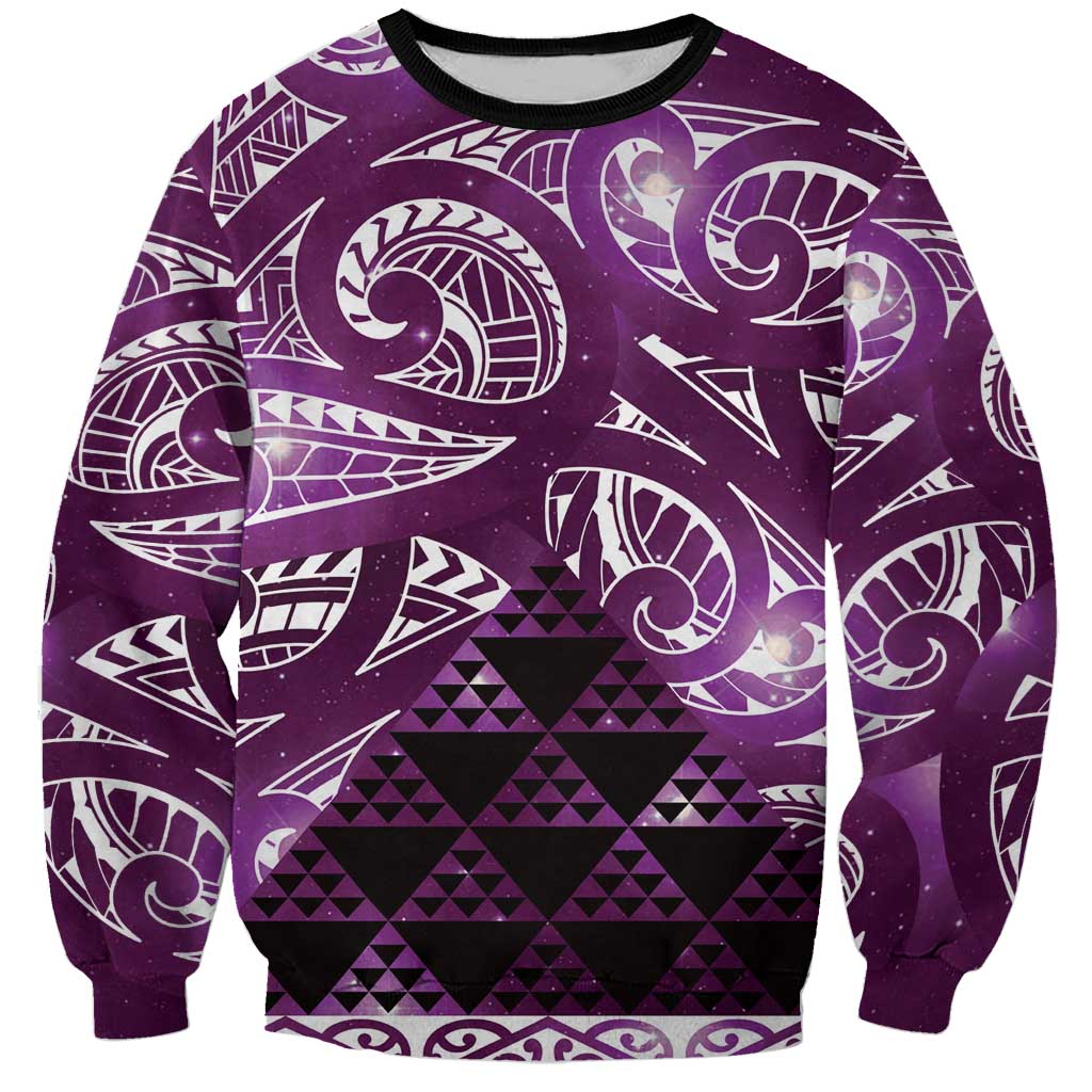 Matariki New Zealand Sweatshirt NZ Niho Taniwha Maori New Year Purple Galaxy LT14 Unisex Purple - Polynesian Pride