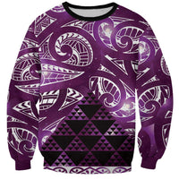 Matariki New Zealand Sweatshirt NZ Niho Taniwha Maori New Year Purple Galaxy LT14 Unisex Purple - Polynesian Pride