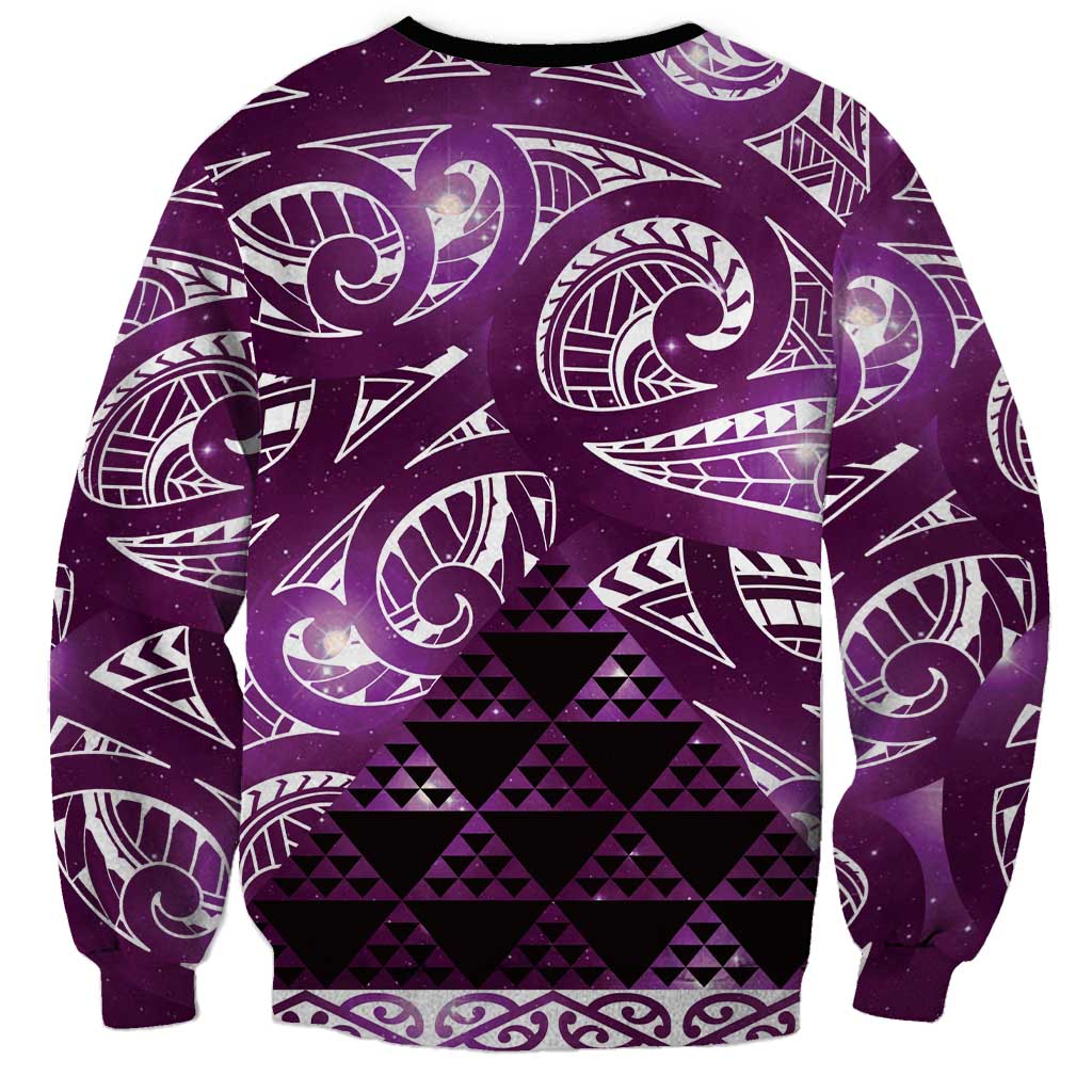 Matariki New Zealand Sweatshirt NZ Niho Taniwha Maori New Year Purple Galaxy LT14 - Polynesian Pride