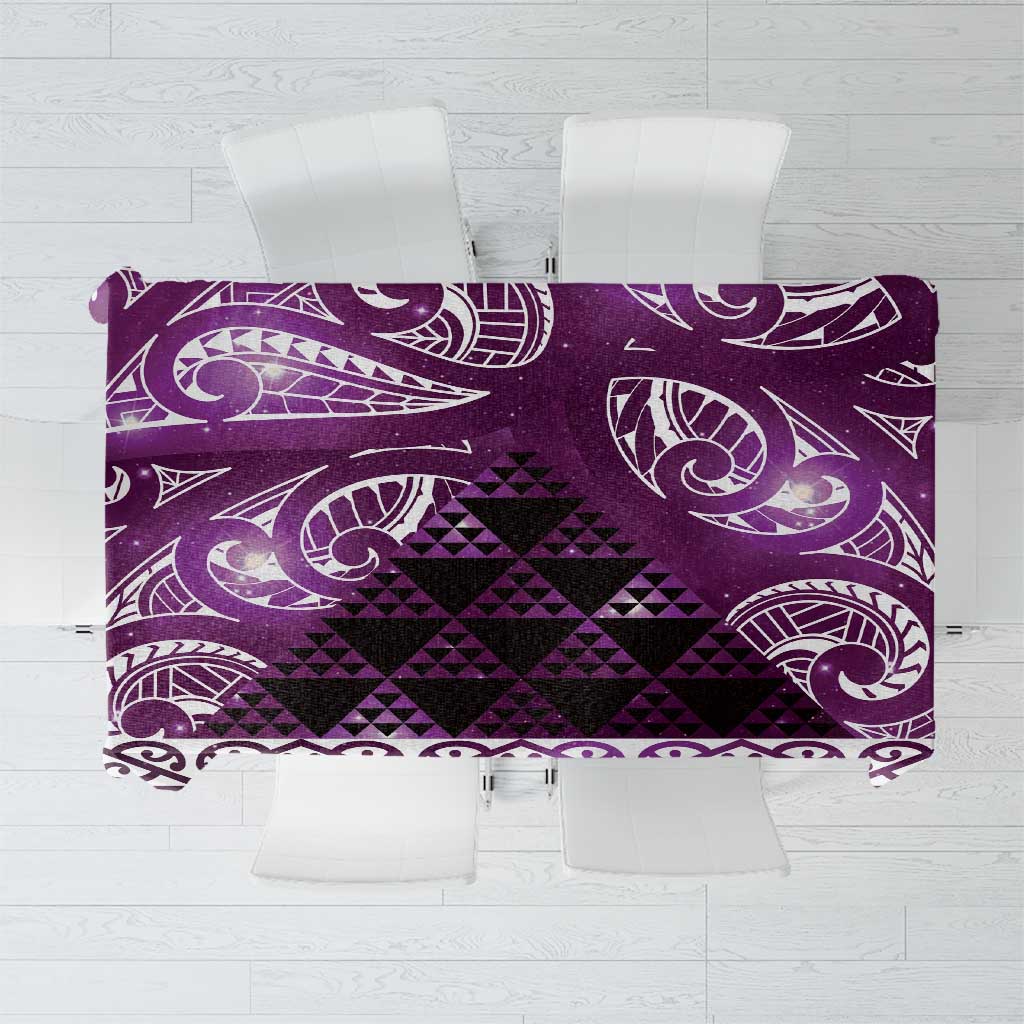 Matariki New Zealand Tablecloth NZ Niho Taniwha Maori New Year Purple Galaxy LT14 Purple - Polynesian Pride