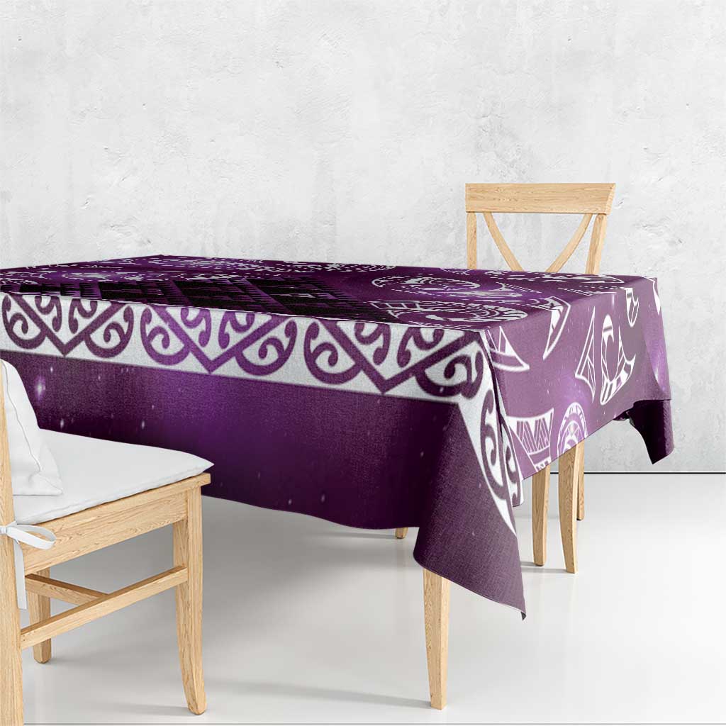 Matariki New Zealand Tablecloth NZ Niho Taniwha Maori New Year Purple Galaxy LT14 - Polynesian Pride