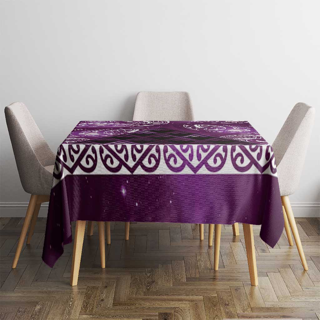 Matariki New Zealand Tablecloth NZ Niho Taniwha Maori New Year Purple Galaxy LT14 - Polynesian Pride