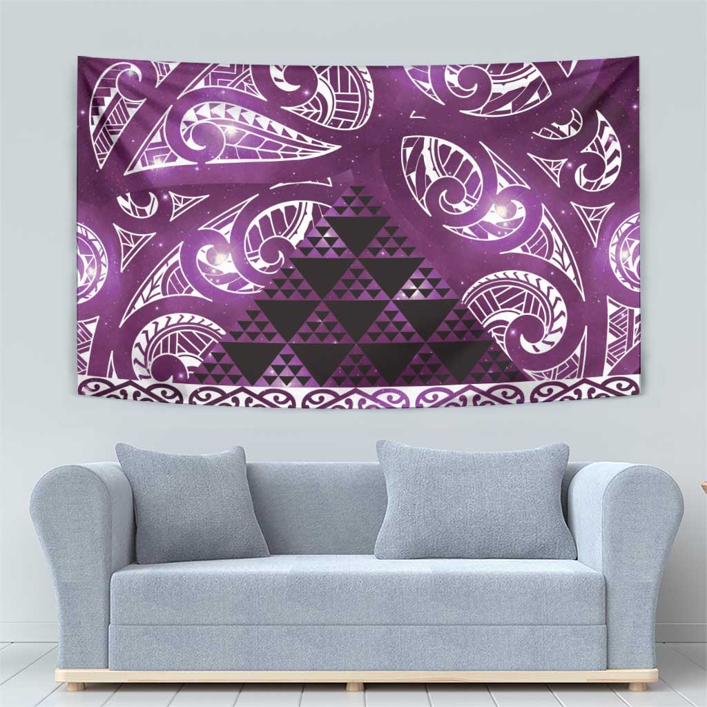 Matariki New Zealand Tapestry NZ Niho Taniwha Maori New Year Purple Galaxy LT14 - Polynesian Pride
