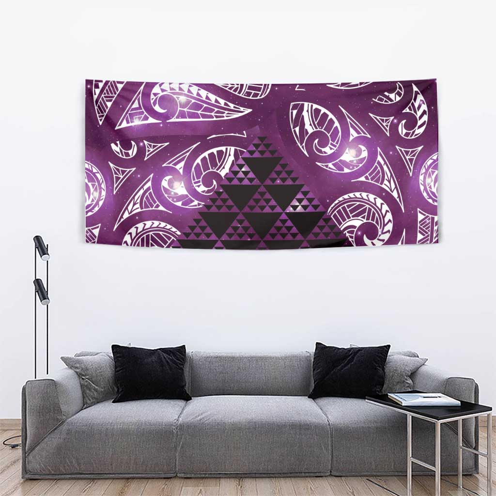 Matariki New Zealand Tapestry NZ Niho Taniwha Maori New Year Purple Galaxy LT14 - Polynesian Pride