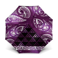 Matariki New Zealand Umbrella NZ Niho Taniwha Maori New Year Purple Galaxy LT14 One Size Folded 11.42 inch Opened Diameter 37.4 inch Purple - Polynesian Pride