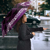 Matariki New Zealand Umbrella NZ Niho Taniwha Maori New Year Purple Galaxy LT14 - Polynesian Pride