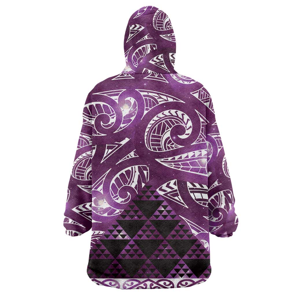 Matariki New Zealand Wearable Blanket Hoodie NZ Niho Taniwha Maori New Year Purple Galaxy