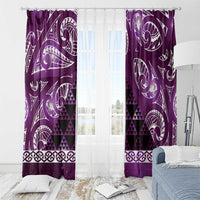 Matariki New Zealand Window Curtain NZ Niho Taniwha Maori New Year Purple Galaxy LT14 - Polynesian Pride