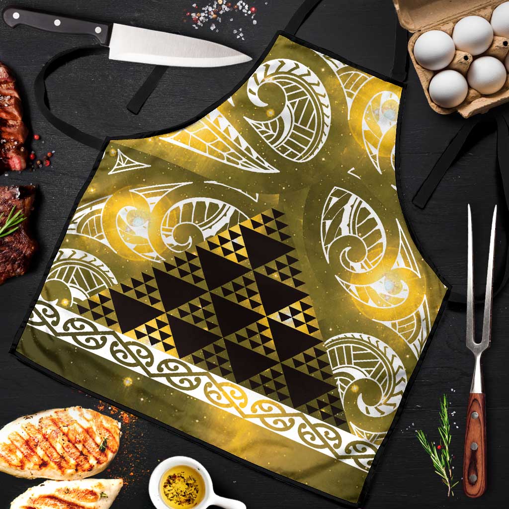 Matariki New Zealand Apron NZ Niho Taniwha Maori New Year Yellow Galaxy LT14 Yellow - Polynesian Pride