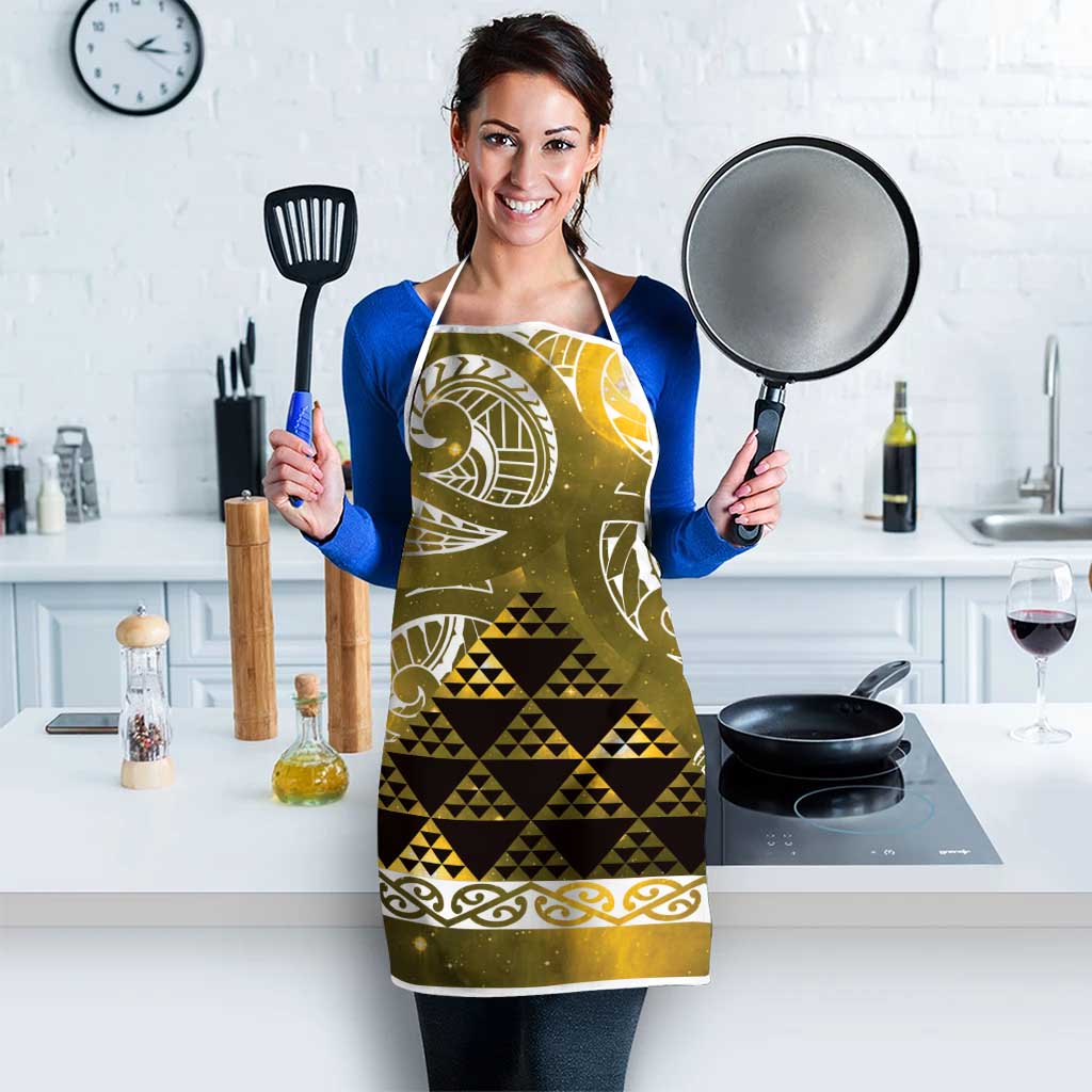 Matariki New Zealand Apron NZ Niho Taniwha Maori New Year Yellow Galaxy LT14 - Polynesian Pride