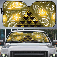 Matariki New Zealand Auto Sun Shade NZ Niho Taniwha Maori New Year Yellow Galaxy LT14 Yellow - Polynesian Pride