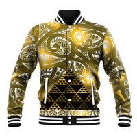 Matariki New Zealand Baseball Jacket NZ Niho Taniwha Maori New Year Yellow Galaxy LT14 Unisex Yellow - Polynesian Pride