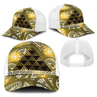 Matariki New Zealand Baseball Net Cap NZ Niho Taniwha Maori New Year Yellow Galaxy LT14 - Polynesian Pride