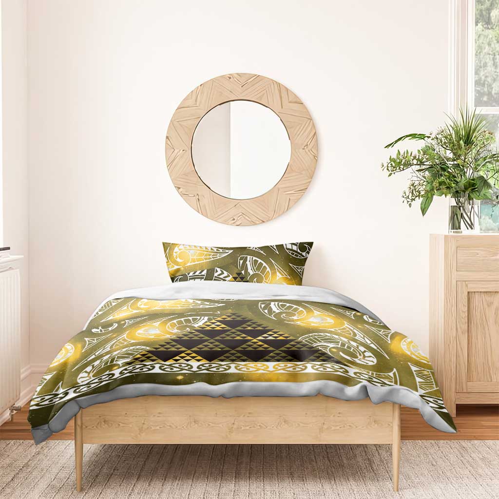 Matariki New Zealand Bedding Set NZ Niho Taniwha Maori New Year Yellow Galaxy LT14 - Polynesian Pride