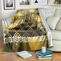 Matariki New Zealand Blanket NZ Niho Taniwha Maori New Year Yellow Galaxy LT14 Yellow - Polynesian Pride