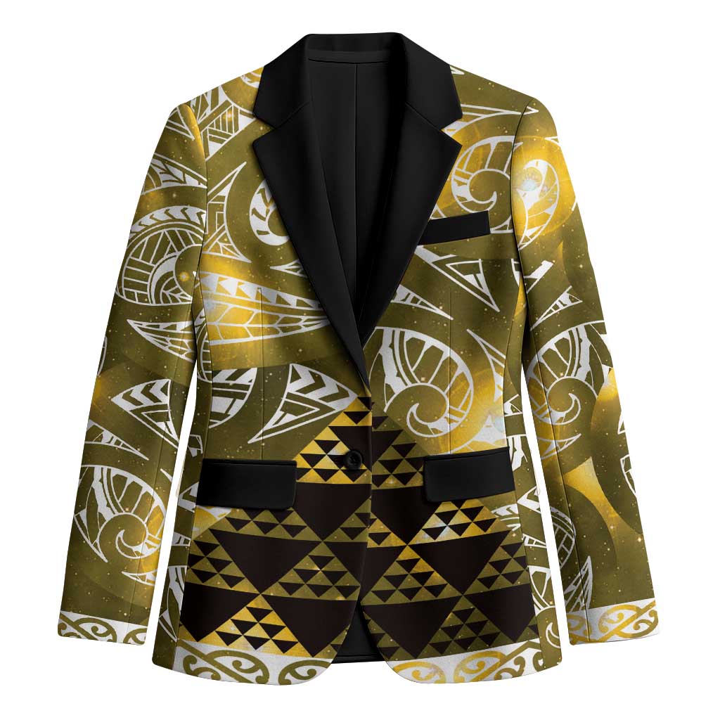 Matariki New Zealand Blazer NZ Niho Taniwha Maori New Year Yellow Galaxy LT14 Unisex Yellow - Polynesian Pride