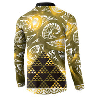 Matariki New Zealand Button Sweatshirt NZ Niho Taniwha Maori New Year Yellow Galaxy LT14 - Polynesian Pride