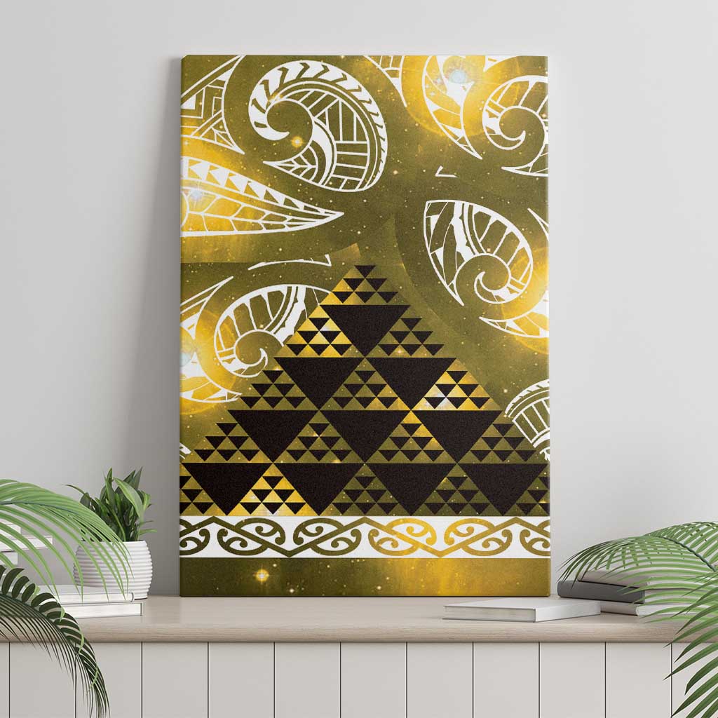 Matariki New Zealand Canvas Wall Art NZ Niho Taniwha Maori New Year Yellow Galaxy LT14 - Polynesian Pride