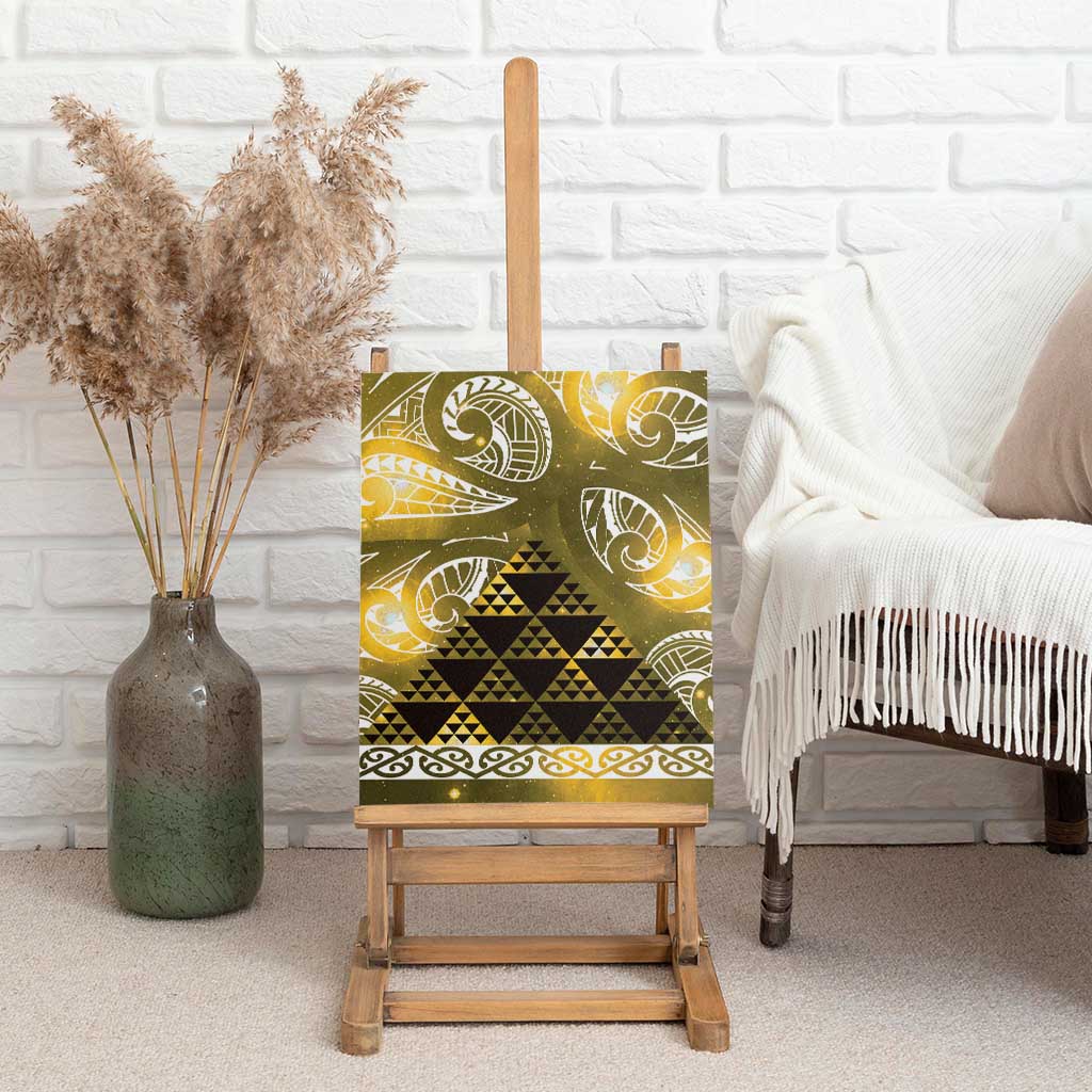 Matariki New Zealand Canvas Wall Art NZ Niho Taniwha Maori New Year Yellow Galaxy LT14 - Polynesian Pride