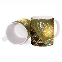 Matariki New Zealand Ceramic Mug NZ Niho Taniwha Maori New Year Yellow Galaxy LT14 - Polynesian Pride