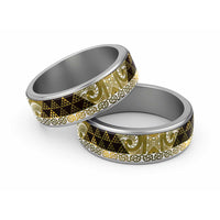 Matariki New Zealand Classic Ring NZ Niho Taniwha Maori New Year Yellow Galaxy LT14 Sliver Yellow - Polynesian Pride