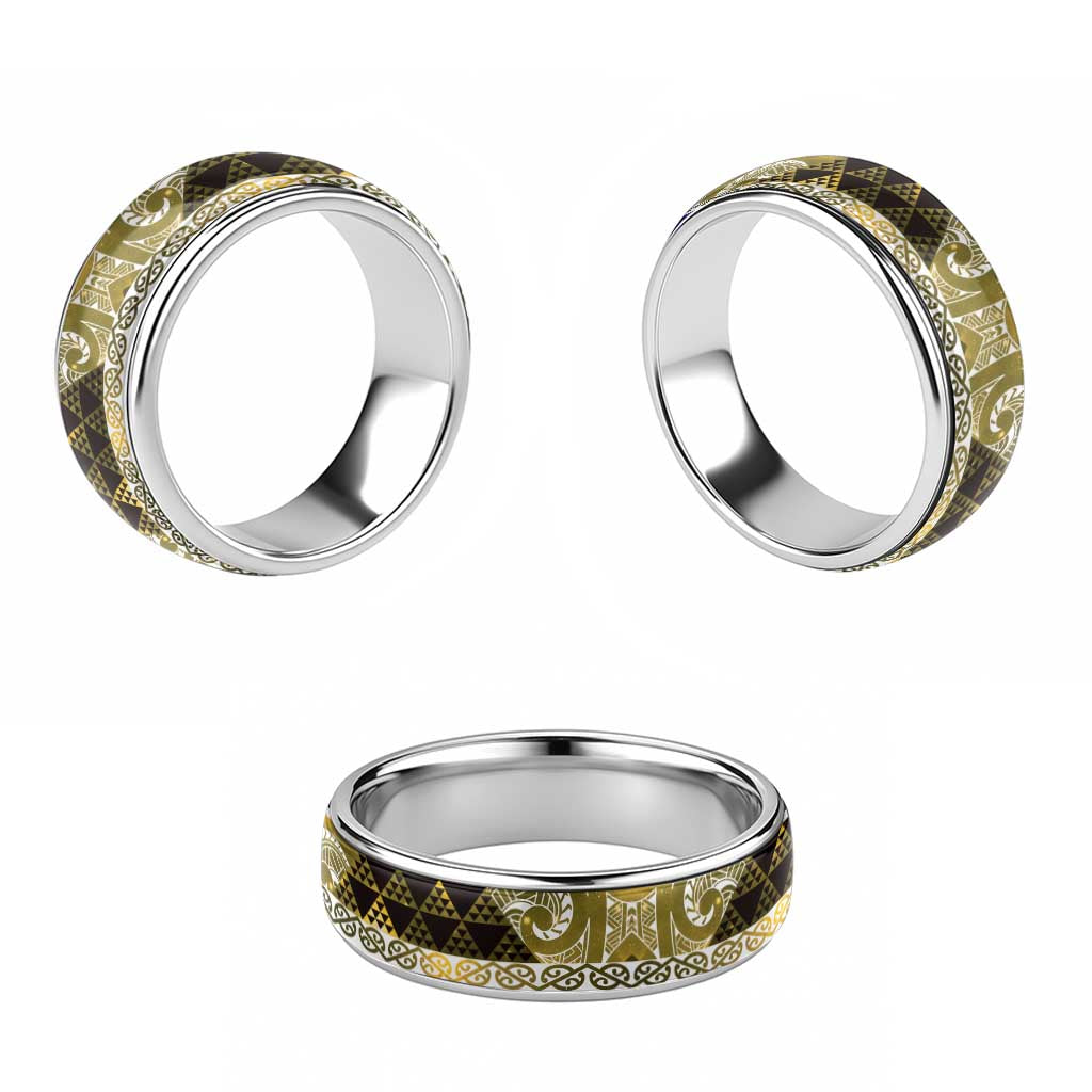 Matariki New Zealand Classic Ring NZ Niho Taniwha Maori New Year Yellow Galaxy LT14 - Polynesian Pride