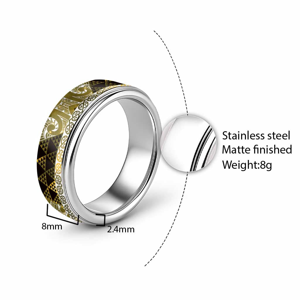 Matariki New Zealand Classic Ring NZ Niho Taniwha Maori New Year Yellow Galaxy LT14 - Polynesian Pride