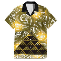 Matariki New Zealand Family Matching Summer Maxi Dress and Hawaiian Shirt NZ Niho Taniwha Maori New Year Yellow Galaxy