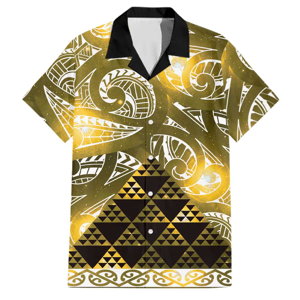 Matariki New Zealand Family Matching Tank Maxi Dress and Hawaiian Shirt NZ Niho Taniwha Maori New Year Yellow Galaxy
