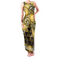 Matariki New Zealand Family Matching Tank Maxi Dress and Hawaiian Shirt NZ Niho Taniwha Maori New Year Yellow Galaxy