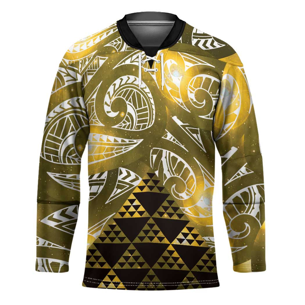 Matariki New Zealand Hockey Jersey NZ Niho Taniwha Maori New Year Yellow Galaxy