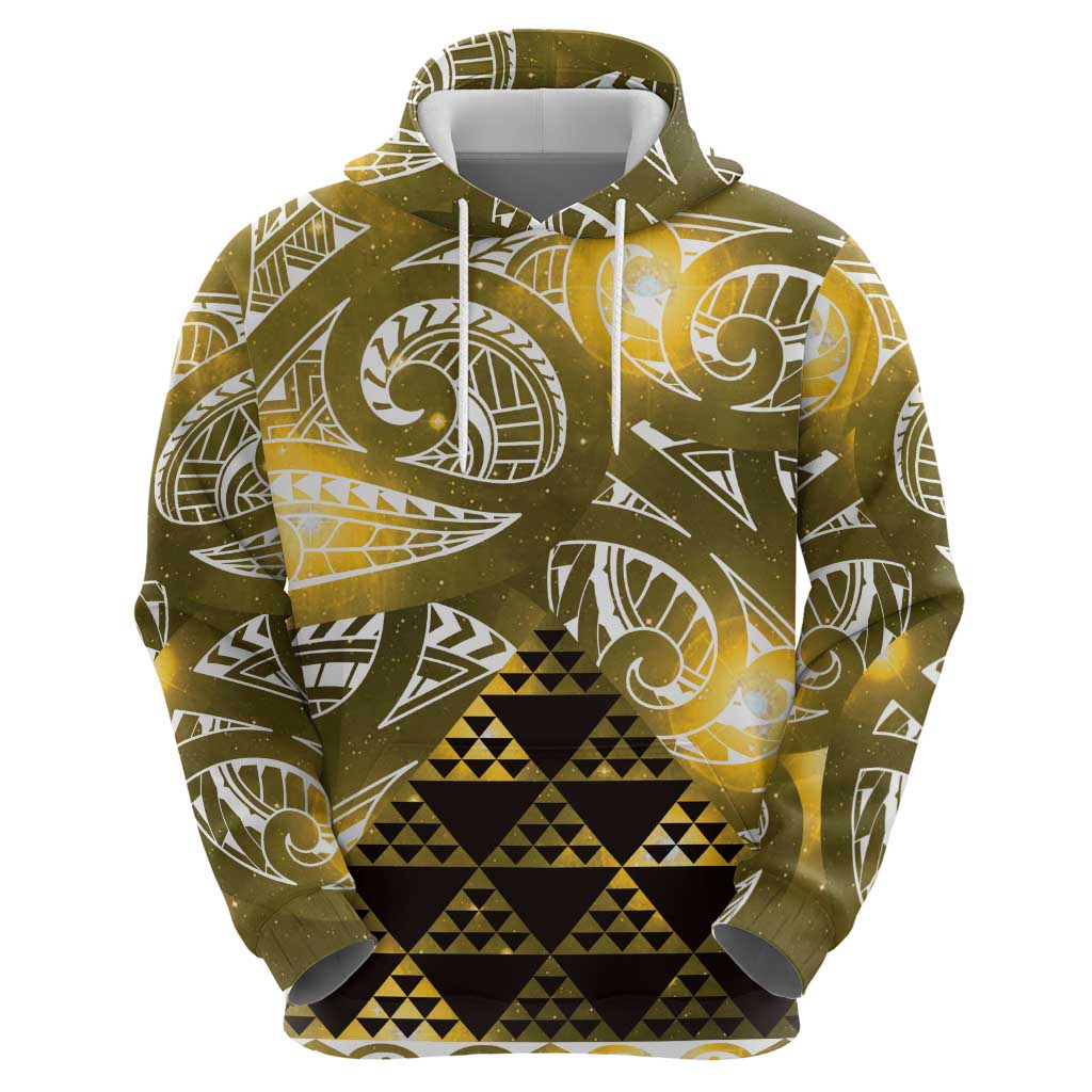 Matariki New Zealand Hoodie NZ Niho Taniwha Maori New Year Yellow Galaxy LT14 - Polynesian Pride