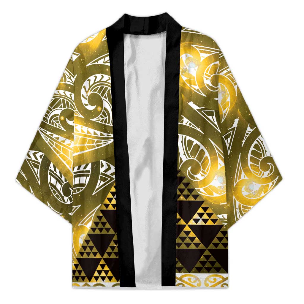 Matariki New Zealand Kimono NZ Niho Taniwha Maori New Year Yellow Galaxy